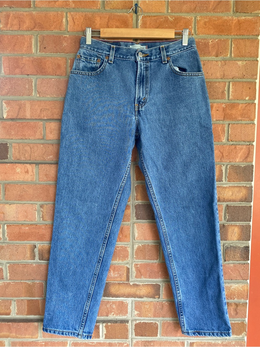 Levi's Blue Denim Jeans with Tan Leather Patch